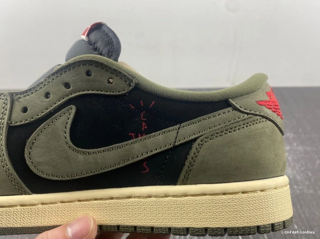 1 JORDAN SCOTT SP OG AIR TRAVIS 'BLACK OLIVE' X LOW DM7866-002 0709